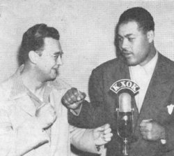 Harry Caray with Joe Louis