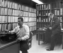 Charles Novak and John Piskulic, musicians turned TTOs, in the KSD record library.